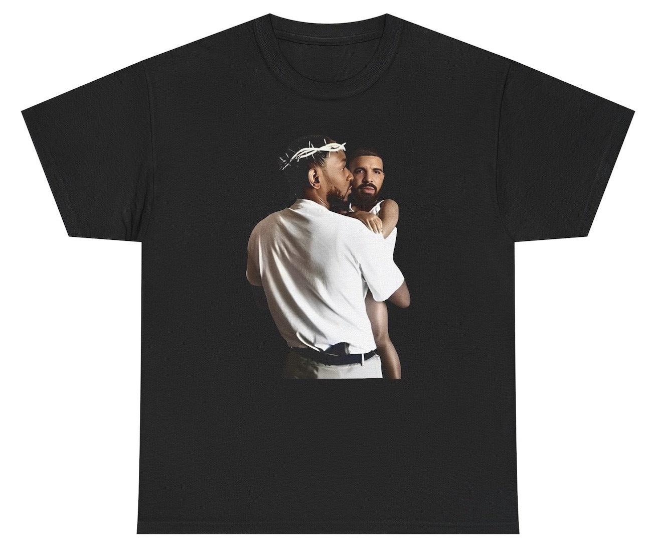 Funny "Kendrick Lamar Holding Drake Baby" shirt featuring a rap battle meme design referencing their beef. Perfect for hip-hop fans and gag gifts.