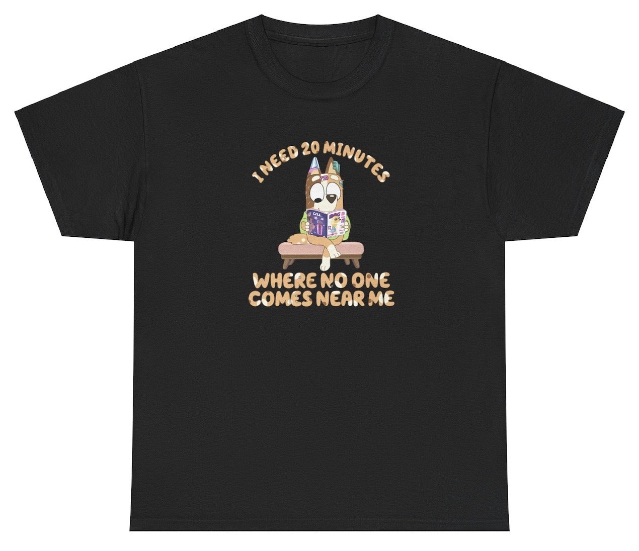 "Relatable 'I Need 20 Minutes' t-shirt, perfect for introverts and humor lovers. Great for casual wear and social gatherings."