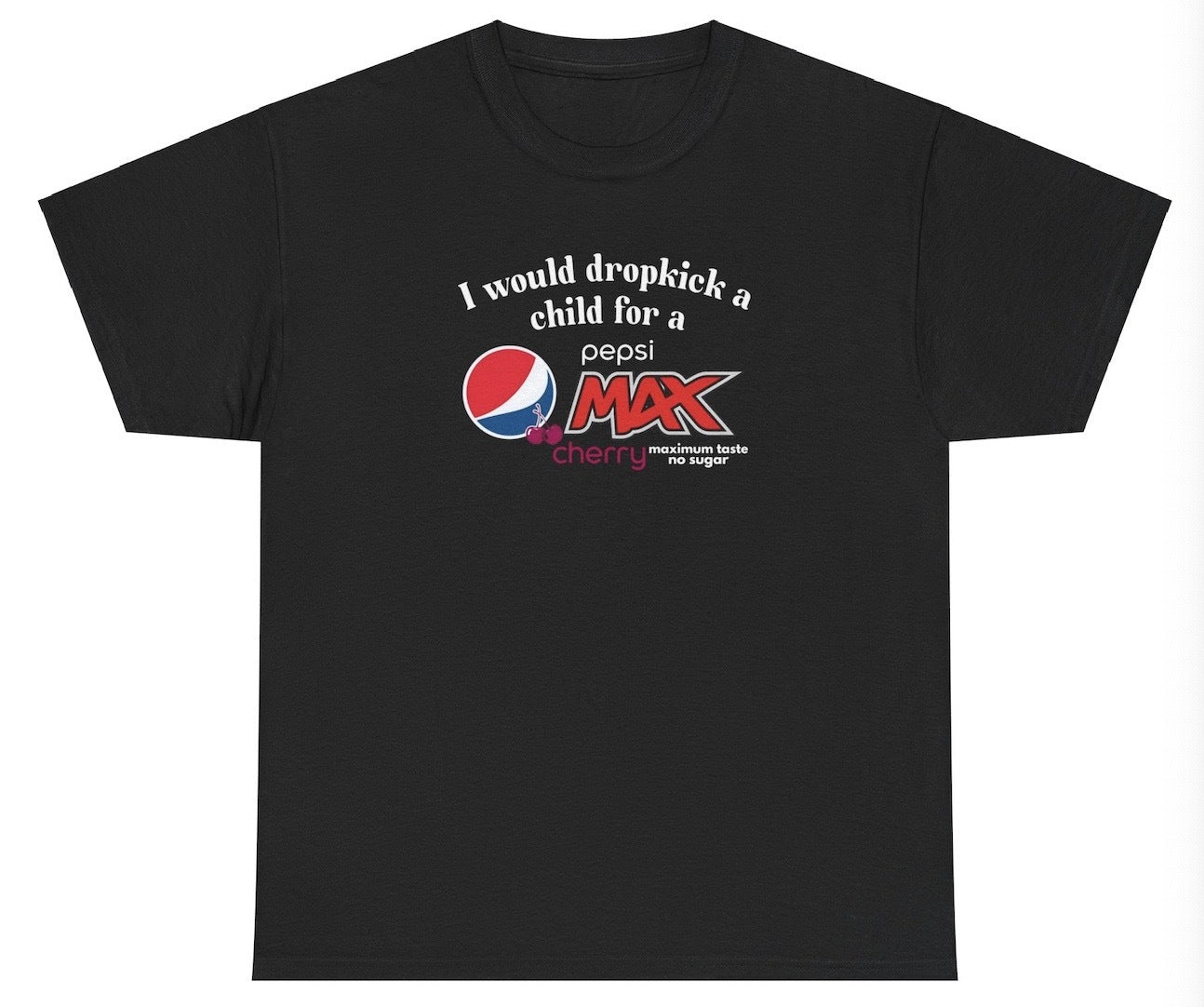 "Cheeky 'I Would Dropkick A Child For A Starbucks Coffee' t-shirt, perfect for coffee lovers and fans of sarcastic humor. Great for casual wear and coffee runs."