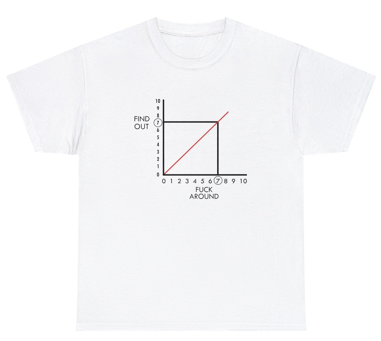 "Funny 'F Around And Find Out' t-shirt featuring a FAFO graph design, perfect for fans of viral memes and sarcastic humor."