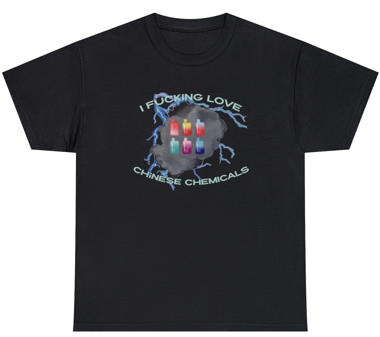 "Bold 'I Fucking Love Chinese Chemicals V2' tee featuring sarcastic humor and viral meme culture, perfect for fans of edgy humor."