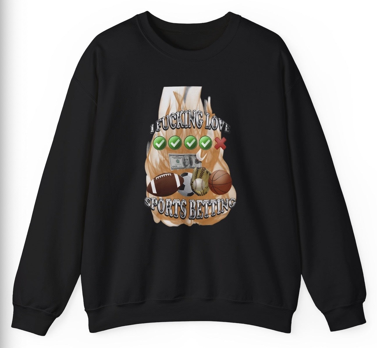 "Bold 'Sports Betting' sweatshirt, perfect for fans of gambling and betting culture. Ideal for casual wear and game days."