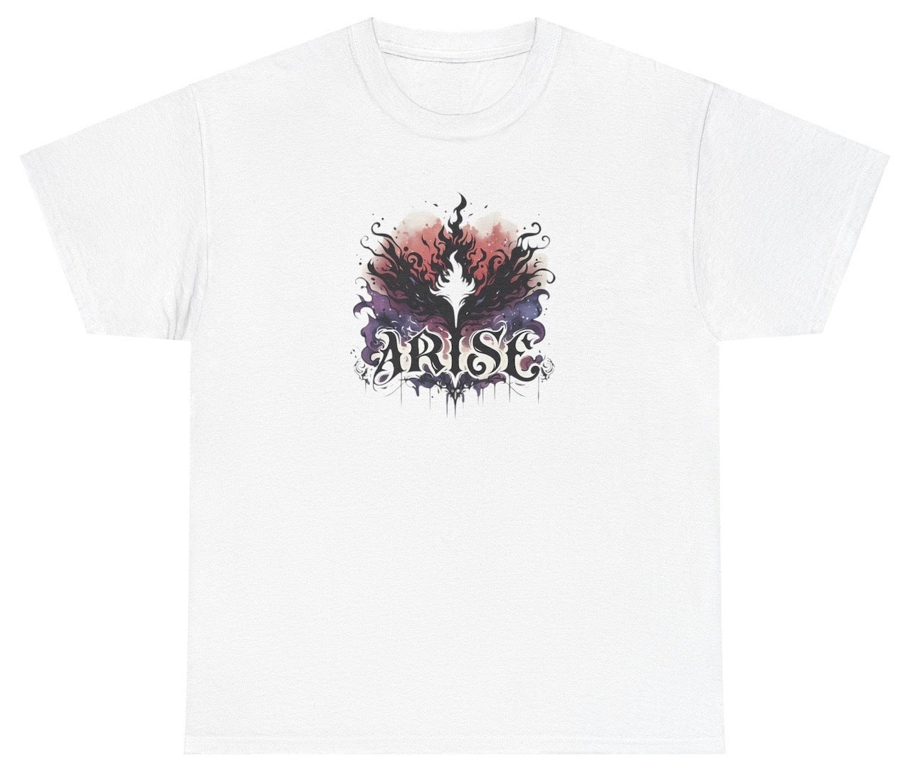 "Bold 'Arise Solo Leveling' t-shirt inspired by Sung Jin-Woo from Solo Leveling, perfect for anime and webtoon fans."