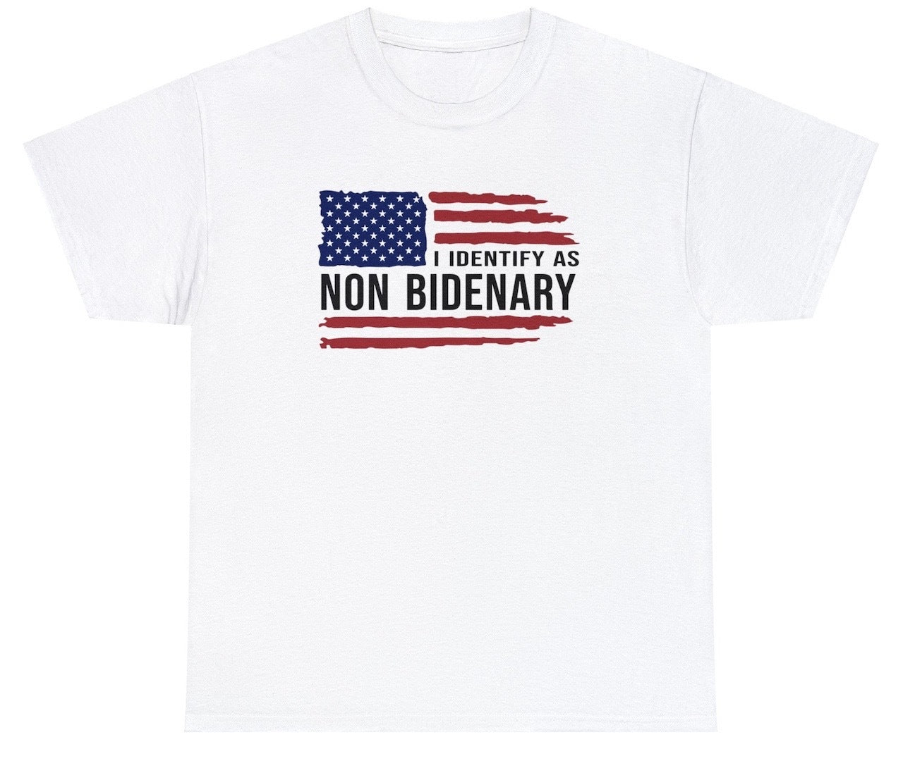 "Funny 'Non Bidenary' t-shirt featuring clever political wordplay, perfect for fans of political humor and witty designs."