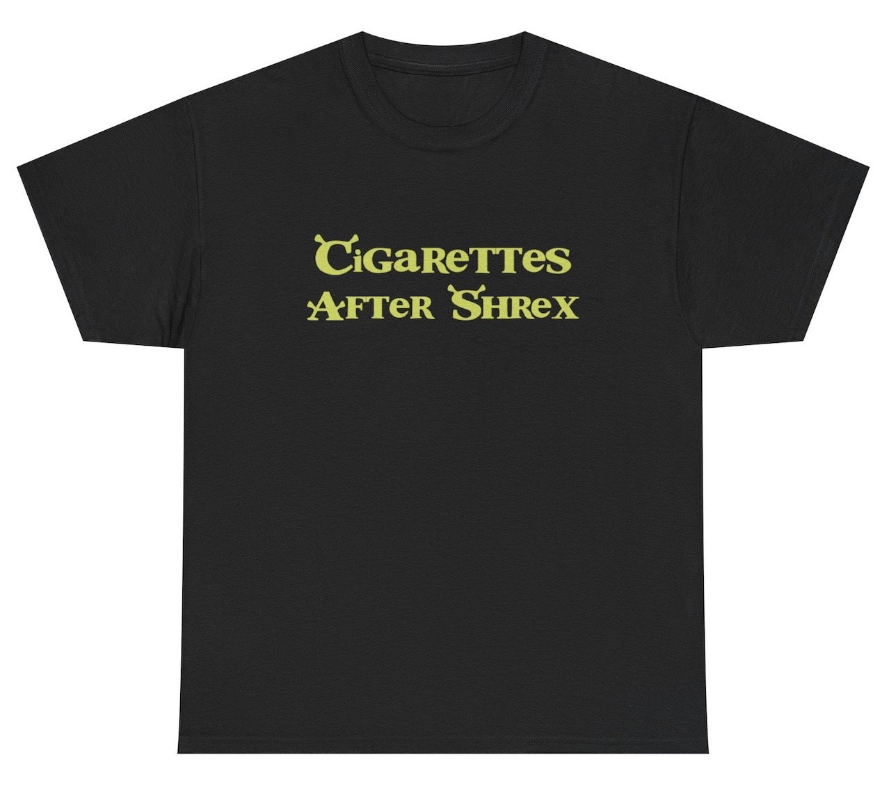 Funny Cigarettes After Shrex T-Shirt featuring adult humor and meme-inspired design, perfect for casual wear and humor lovers.