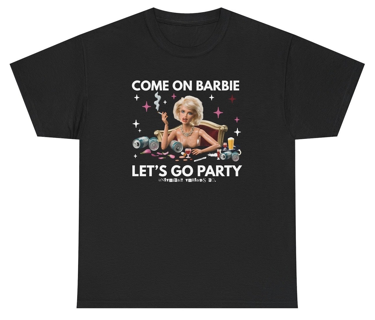 Funny Come On Barbie Lets Go Party T-Shirt featuring adult humor and meme-inspired design, perfect for casual wear and humor lovers.