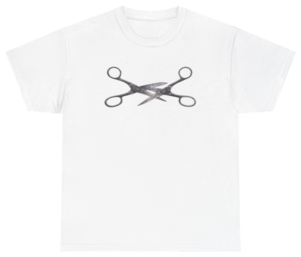 Funny Crossed Scissors Tee T-Shirt featuring bold sarcastic humor and graphic design, perfect for casual wear and humor lovers