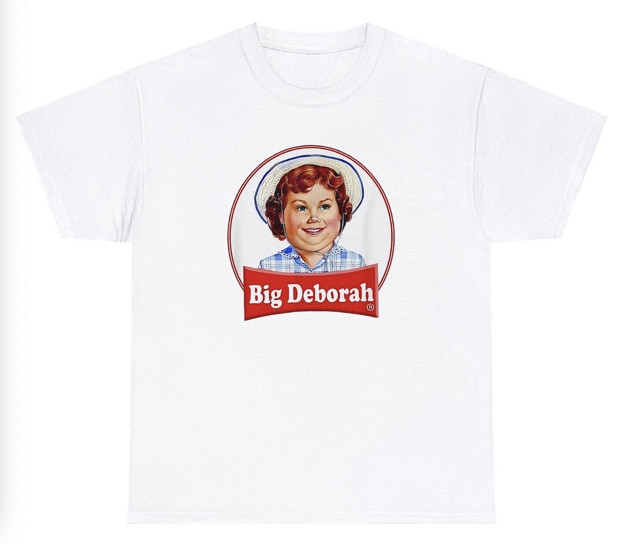 "Funny 'Big Deborah' t-shirt featuring parody humor and quirky design, perfect for fans of bold and witty humor."