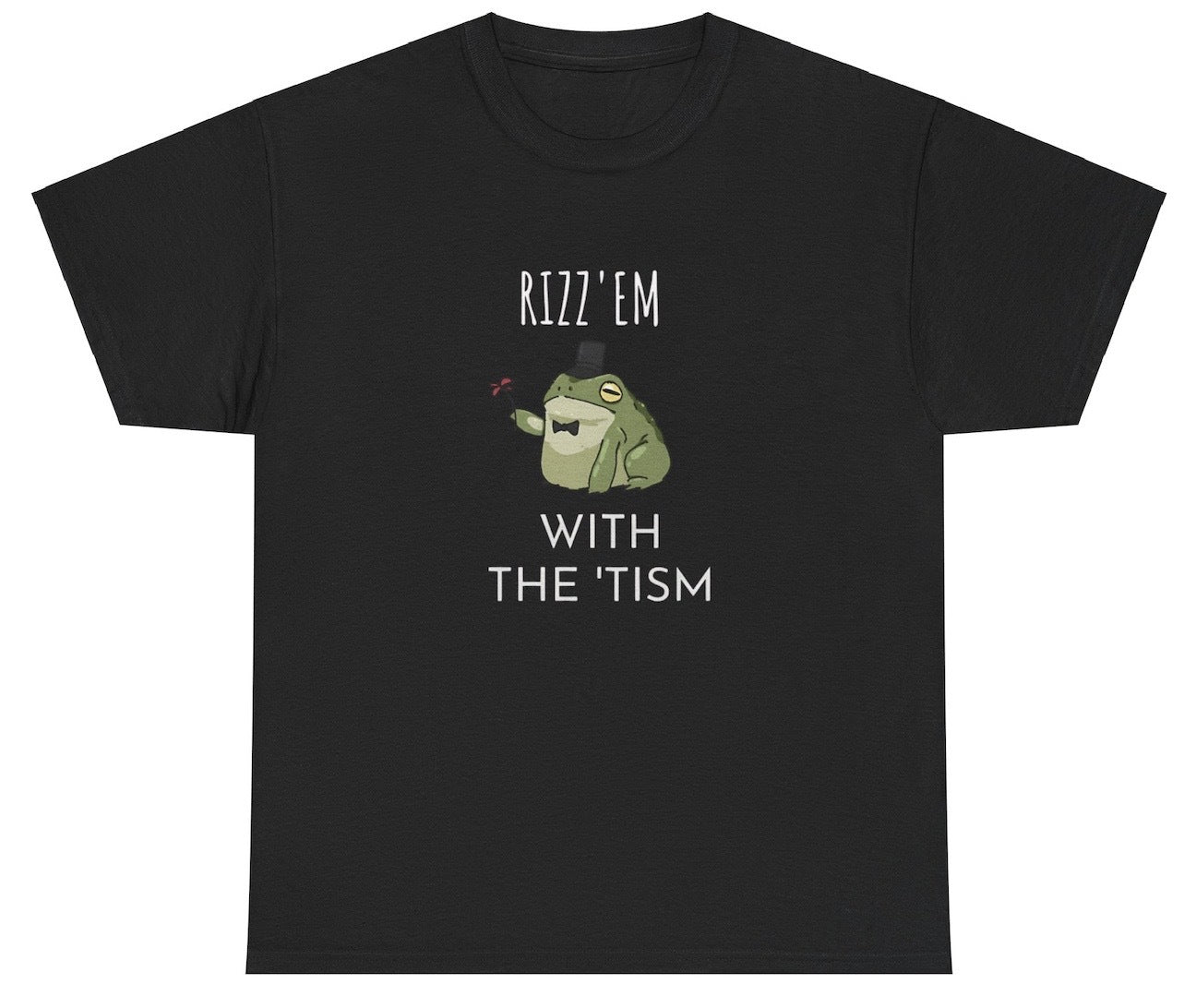 "Funny 'Rizz Em With The Tism' t-shirt, perfect for fans of viral humor and internet culture. Great for casual wear and gag gifts."