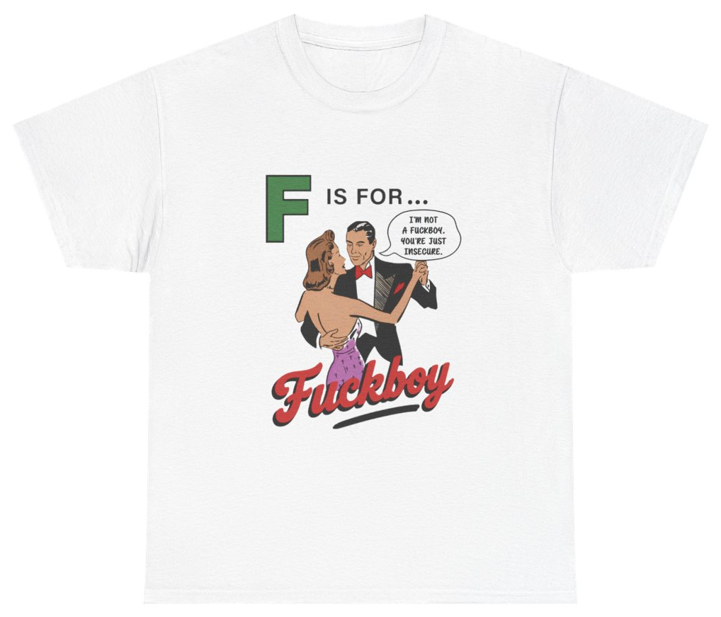Funny F Is For Player Tee T-Shirt featuring bold sarcastic humor and graphic design, perfect for casual wear and humor lovers