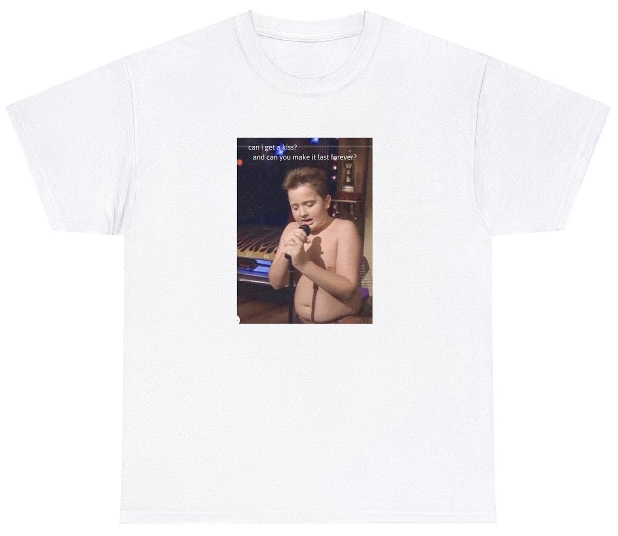 "Funny 'Gibby Singing iCarly' t-shirt, perfect for fans of nostalgic TV and pop culture humor. Ideal for casual wear and fan conventions."