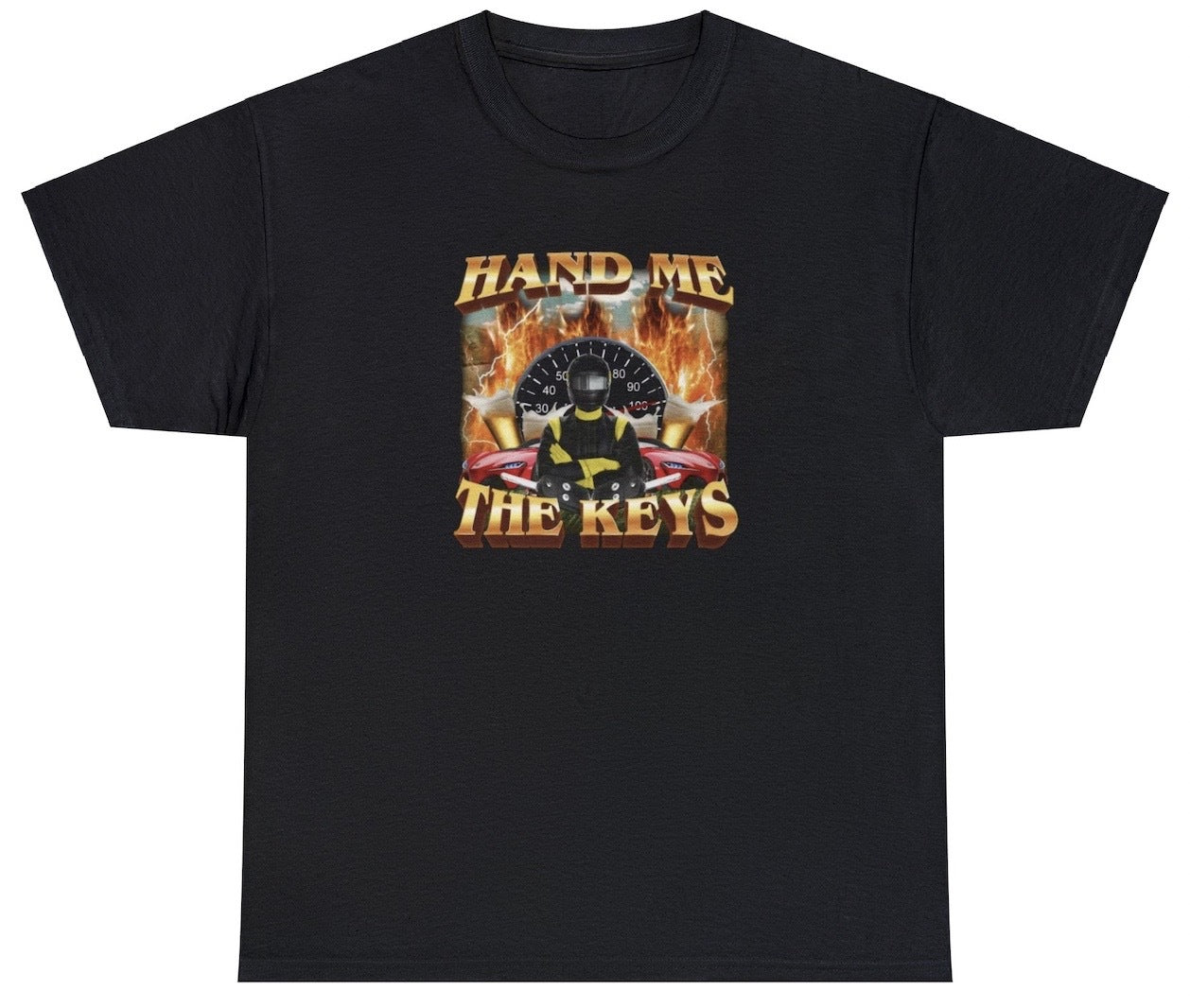 "Playful 'Hand Me My Keys' t-shirt, perfect for fans of witty humor and casual style. Ideal for everyday wear and funny gifts."