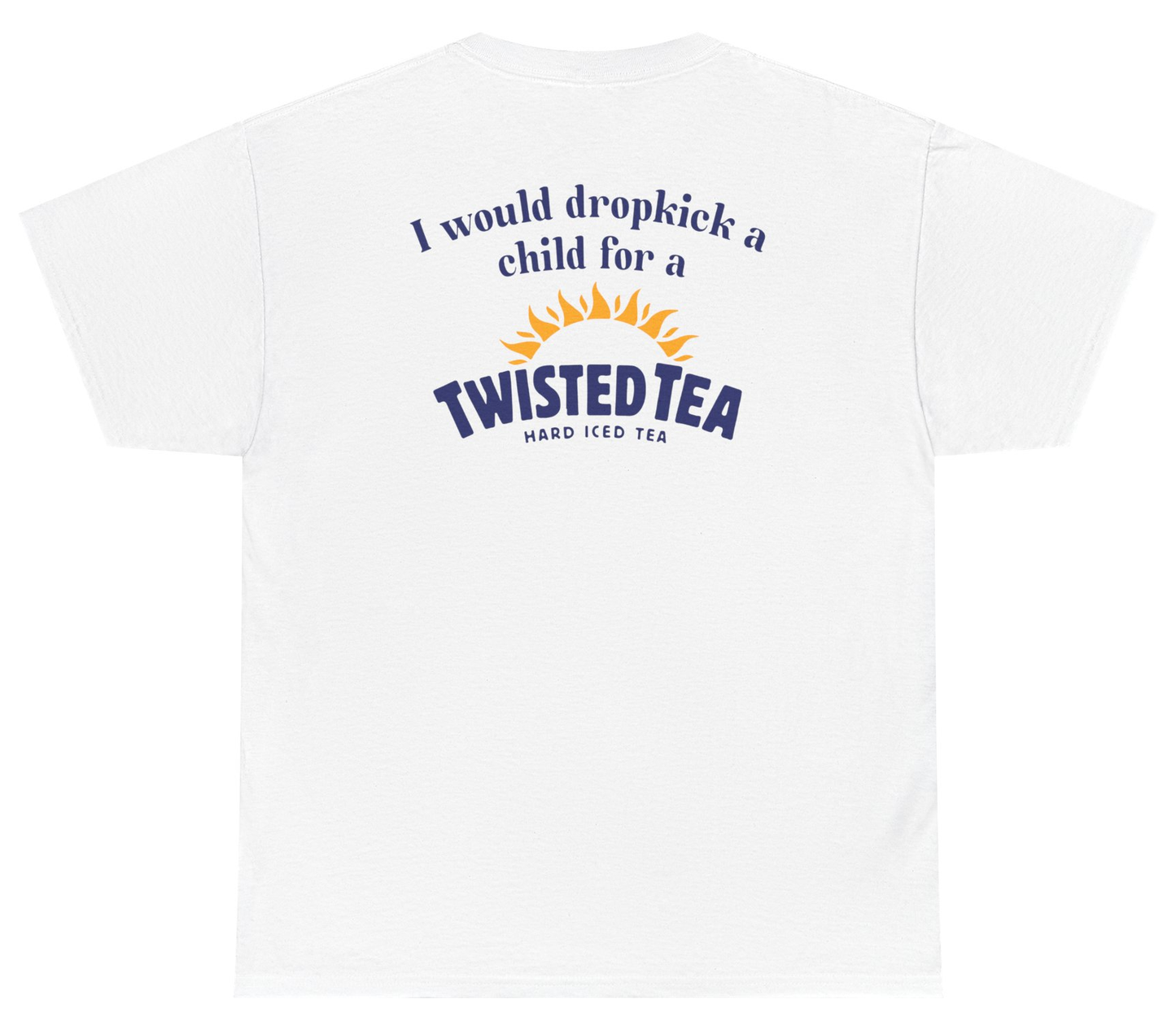 Funny Twisted Tea shirt with alcohol meme humor design.