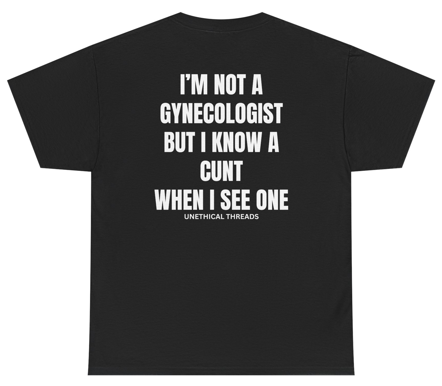 Funny inappropriate gynecologist joke shirt with adult humor design.