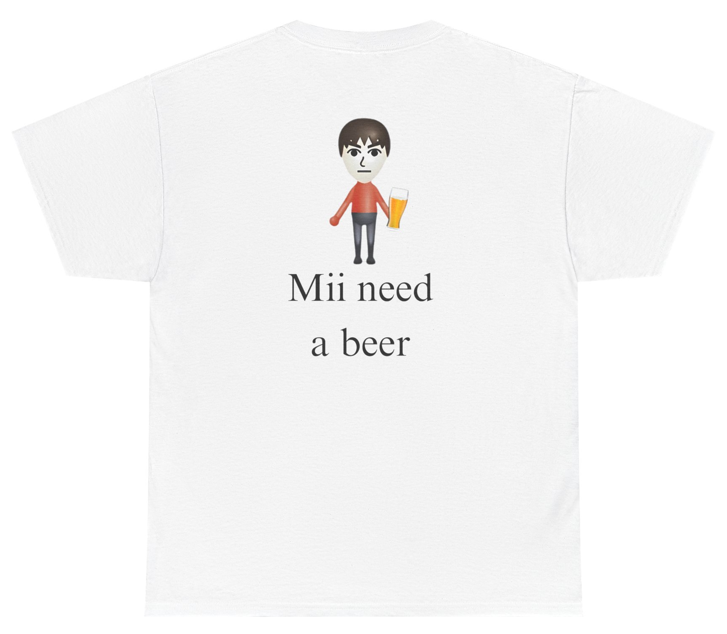 Funny Mii beer parody shirt.