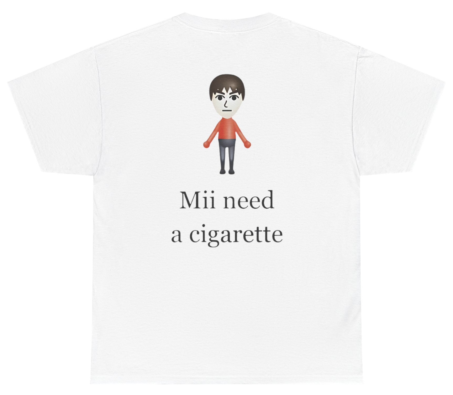 Funny Mii Cigarette Nintendo meme shirt.