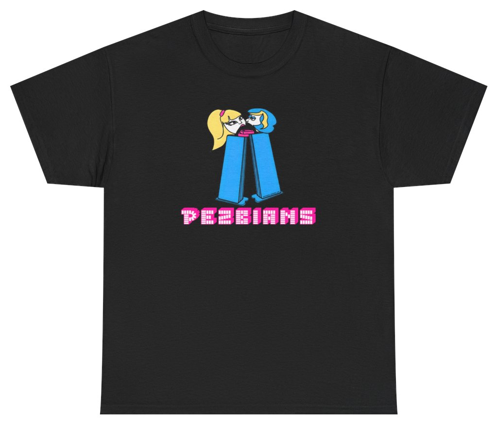 Funny Pezbians Tee T-Shirt featuring bold sarcastic humor and graphic design, perfect for casual wear and humor lovers