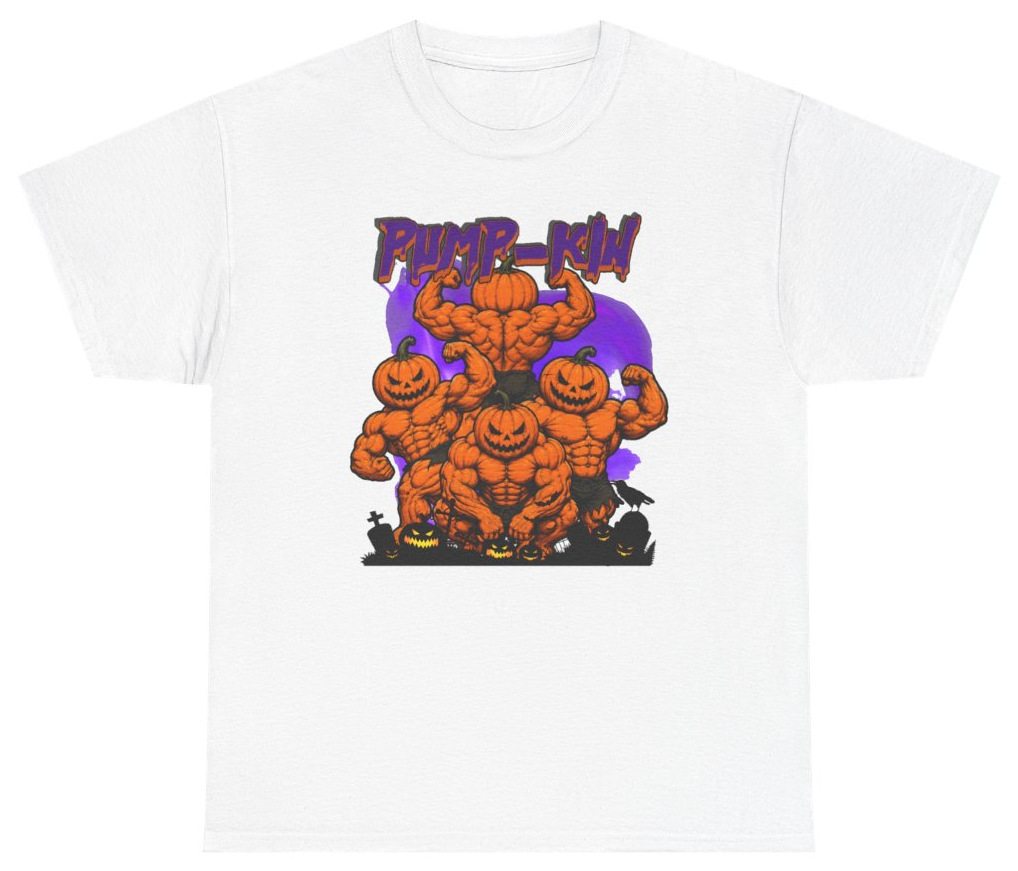 Funny Pump-Kin Halloween Gym Tee T-Shirt featuring bold sarcastic humor and graphic design, perfect for casual wear and humor lovers
