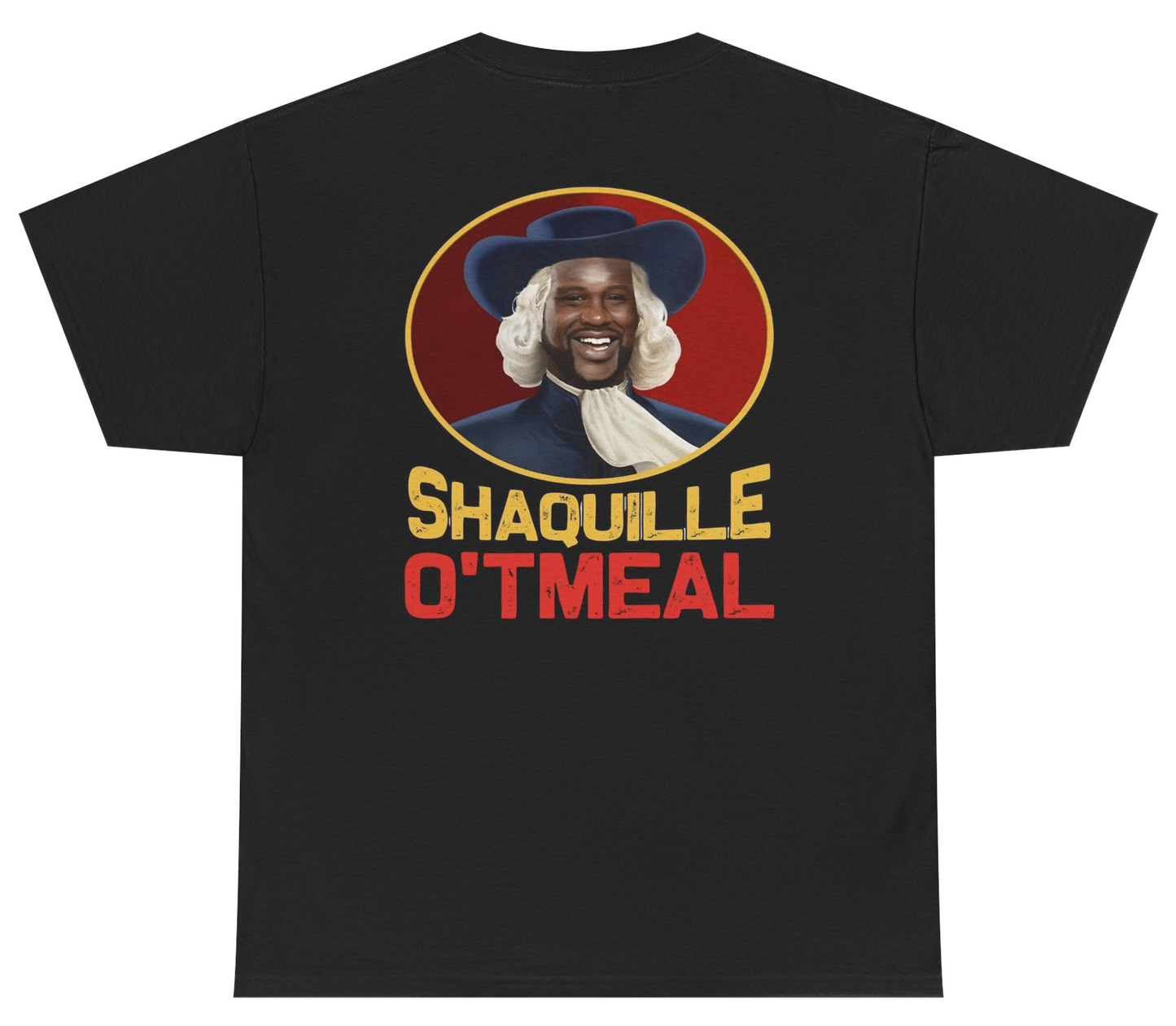 Funny Shaquille O'Neal oatmeal pun shirt for basketball meme fans.