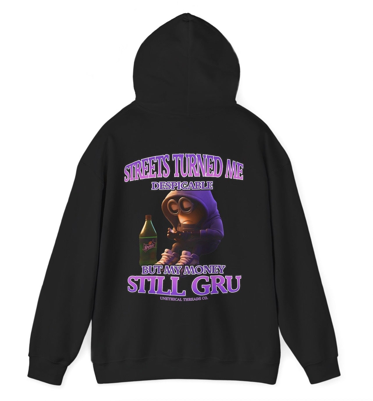 Funny Streets Turned Me Despicable But My Money Still Gru Hoodie featuring movie humor and meme-inspired design, perfect for men & women casual wear and humor lovers.