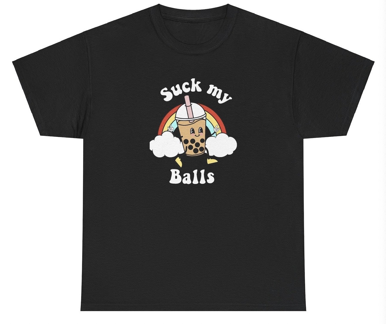 "Bold 'Suck My Balls' t-shirt, perfect for fans of edgy humor and bold statements. Great for casual wear and humor lovers."