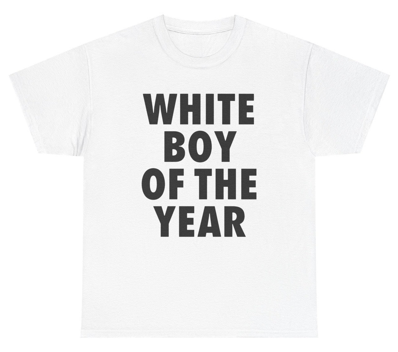 Funny White Boy Of The Year T-Shirt featuring sarcastic humor and meme-inspired design, perfect for casual wear and humor lovers.