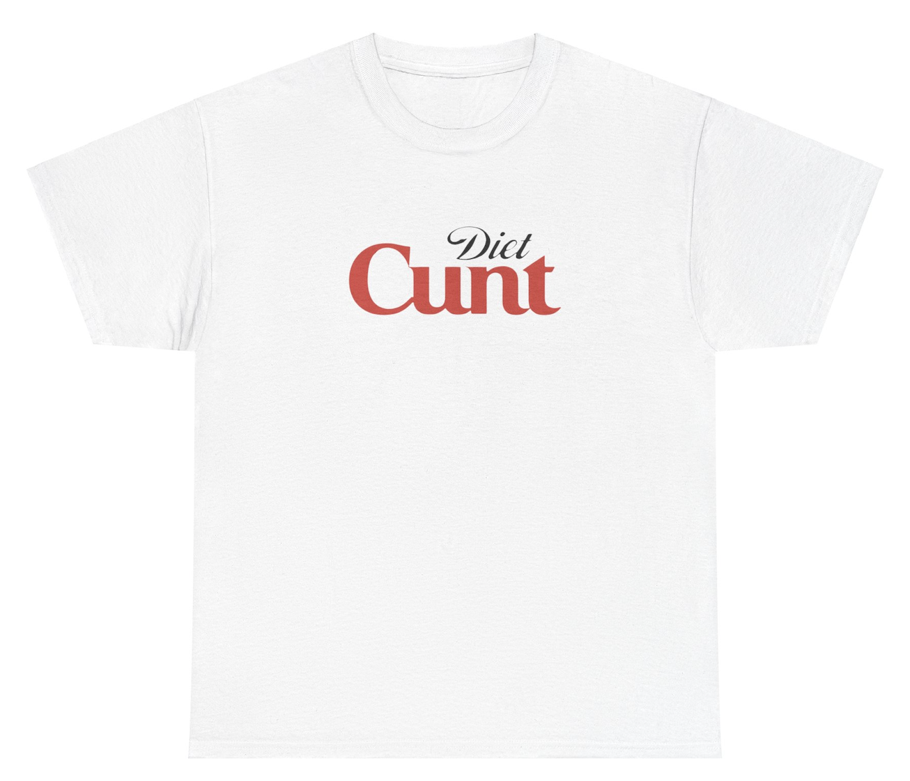 "Funny 'Diet Cunt - Diet Coke' t-shirt, perfect for soda lovers and fans of bold humor. Great for casual wear and gag gifts."