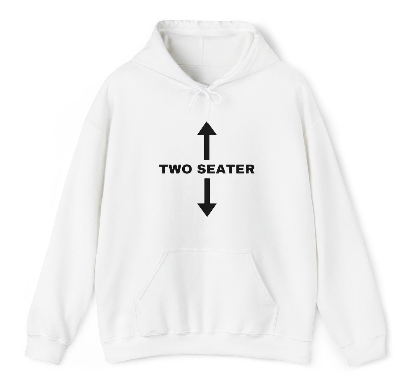 "Funny 'Two Seater Arrows' hoodie featuring sarcastic adult humor and witty design, perfect as a cheeky gift for him."