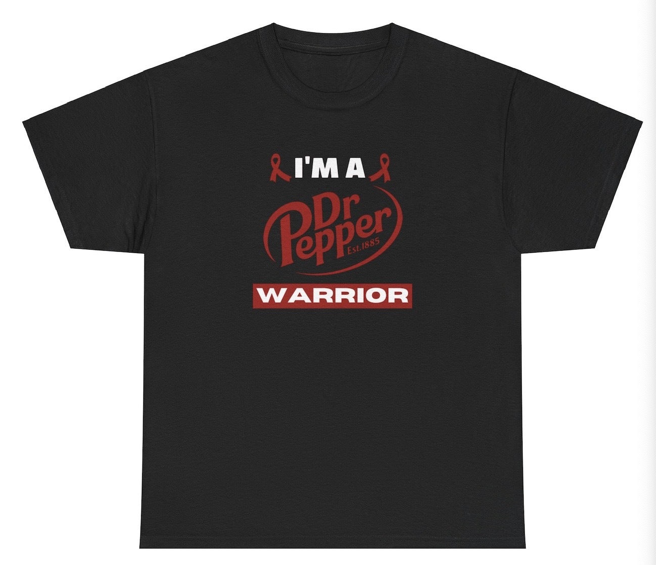 "Funny 'I'm A Dr Pepper Warrior' parody t-shirt, perfect for Dr Pepper lovers and fans of quirky humor. Great for casual wear and gag gifts."