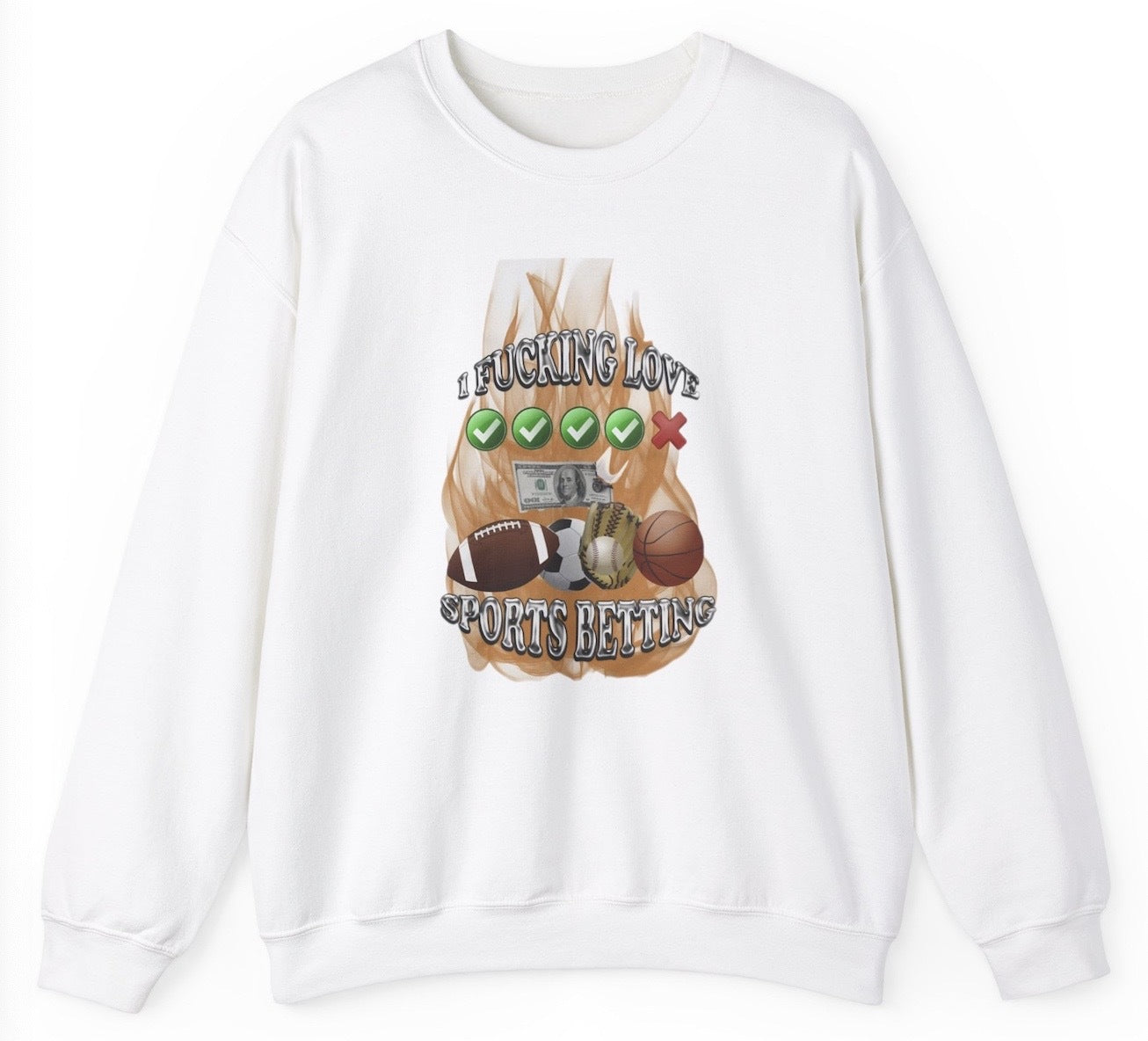 "Bold 'Sports Betting' sweatshirt, perfect for fans of gambling and betting culture. Ideal for casual wear and game days."