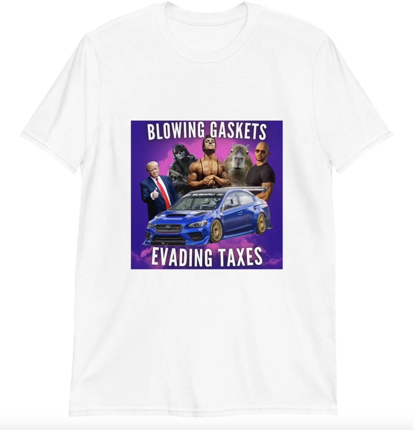 Funny Blowing Gaskets T-Shirt featuring car enthusiast and mechanic humor, perfect for casual wear and humor lovers.