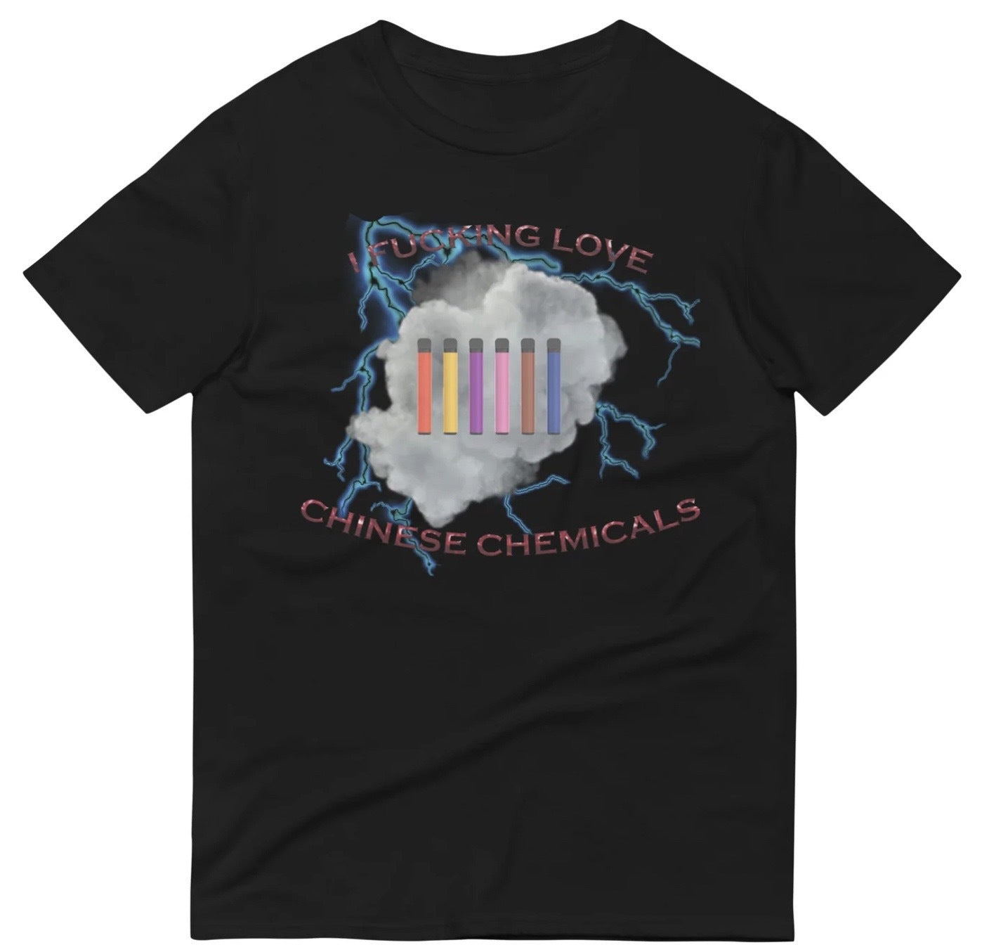 Funny I Love Chinese Chemicals T-Shirt featuring dark humor and meme-inspired design, perfect for casual wear and humor lovers.