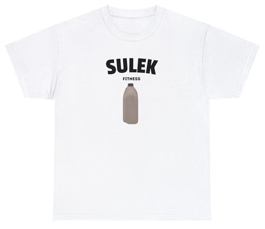 "Bold 'Sulek Fitness' t-shirt featuring a motivational design, perfect for fitness enthusiasts and gym lovers."

