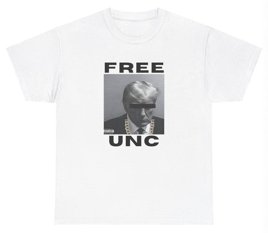 "Bold and funny 'Free Unc V2' t-shirt, perfect for fans of viral memes and bold designs. Great for casual wear and gifts."