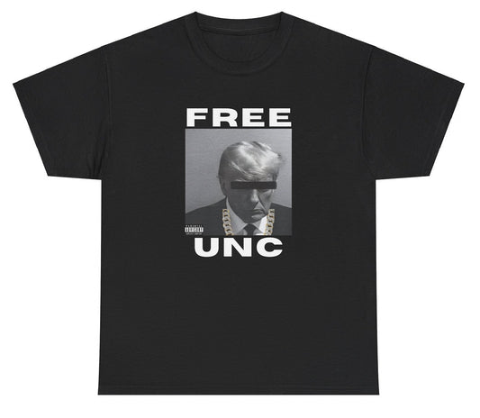 "Bold and funny 'Free Unc V2' t-shirt, perfect for fans of viral memes and bold designs. Great for casual wear and gifts."