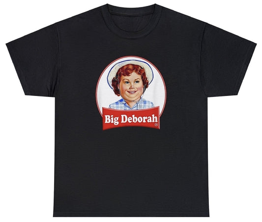 "Funny 'Big Deborah' t-shirt featuring parody humor and quirky design, perfect for fans of bold and witty humor."

