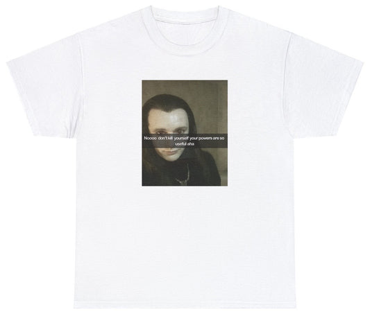 "Nostalgic 'Twilight' t-shirt, perfect for fans of the iconic vampire saga and pop culture nostalgia. Ideal for casual wear and movie marathons."

