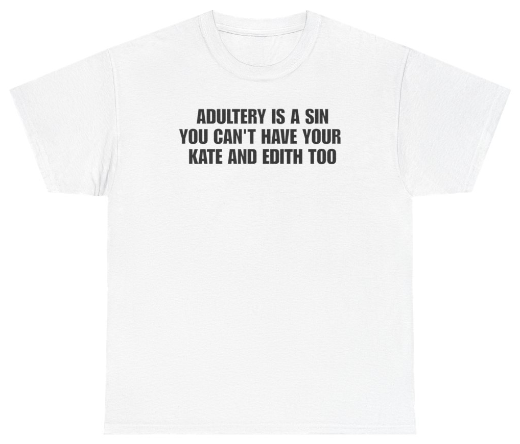 Funny Adultery Is A Sin Tee T-Shirt featuring bold sarcastic humor and graphic design, perfect for casual wear and humor lovers
