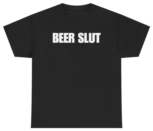 Funny Beer Slut Tee T-Shirt featuring bold sarcastic humor and graphic design, perfect for casual wear and humor lovers