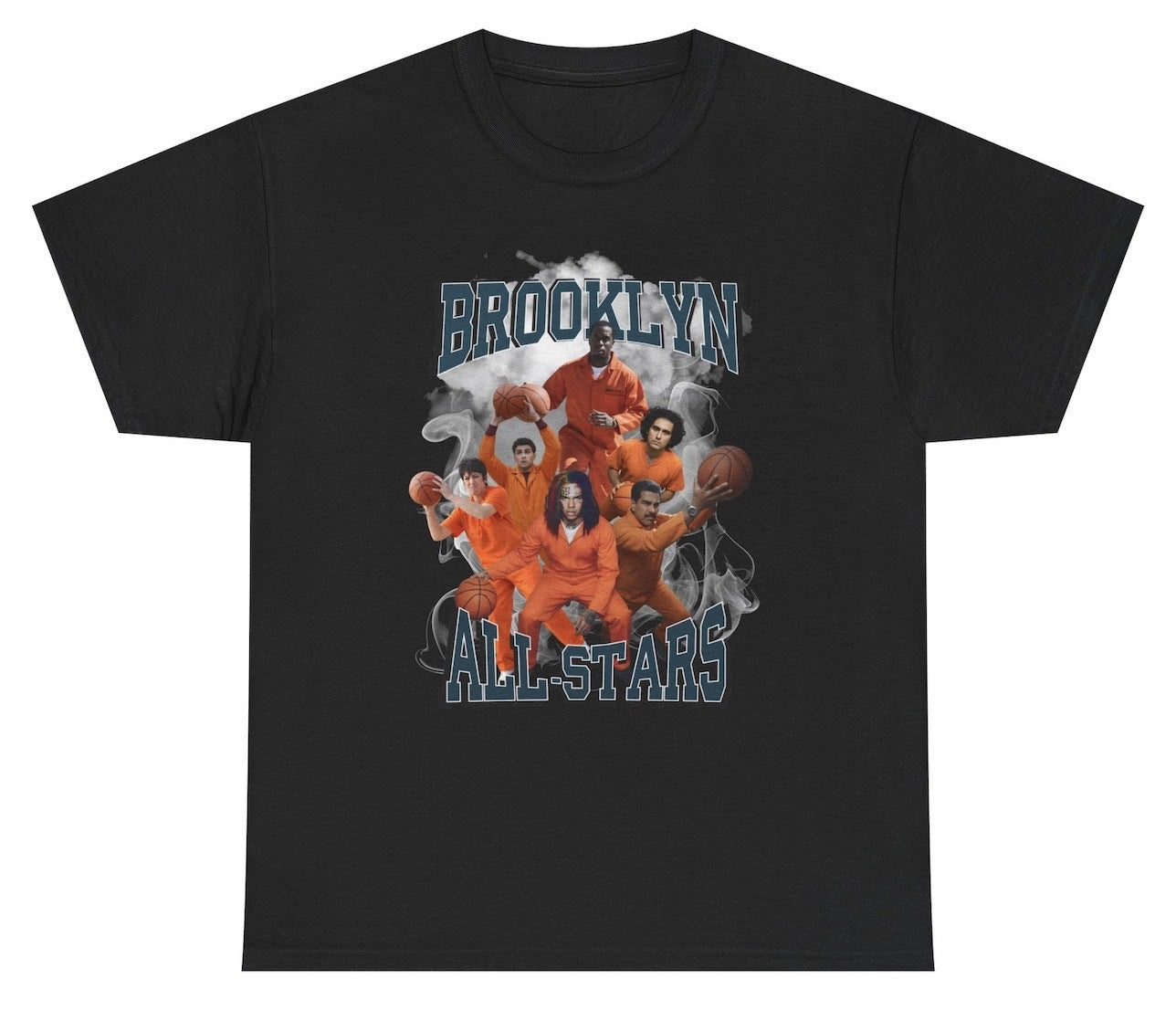 Hilarious parody T‑shirt that depicts “Brooklyn All‑Stars” with Maduro, Diddy, 6ix9ine, Maxwell, & Altman in basketball style graphic.