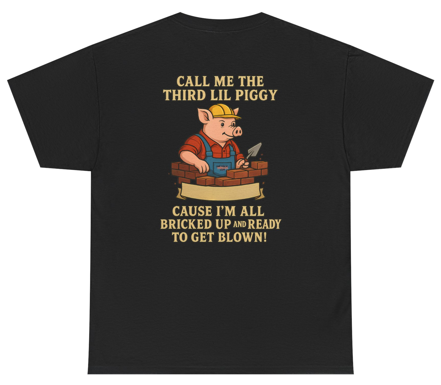 Funny Little Pig fairy-tale meme shirt with dark humor.