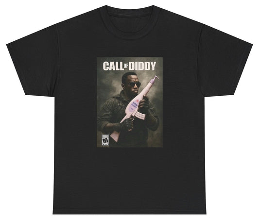 Funny Call Of Diddy T-Shirt featuring video gaming humor and dank meme-inspired design, perfect for casual wear and humor lovers.