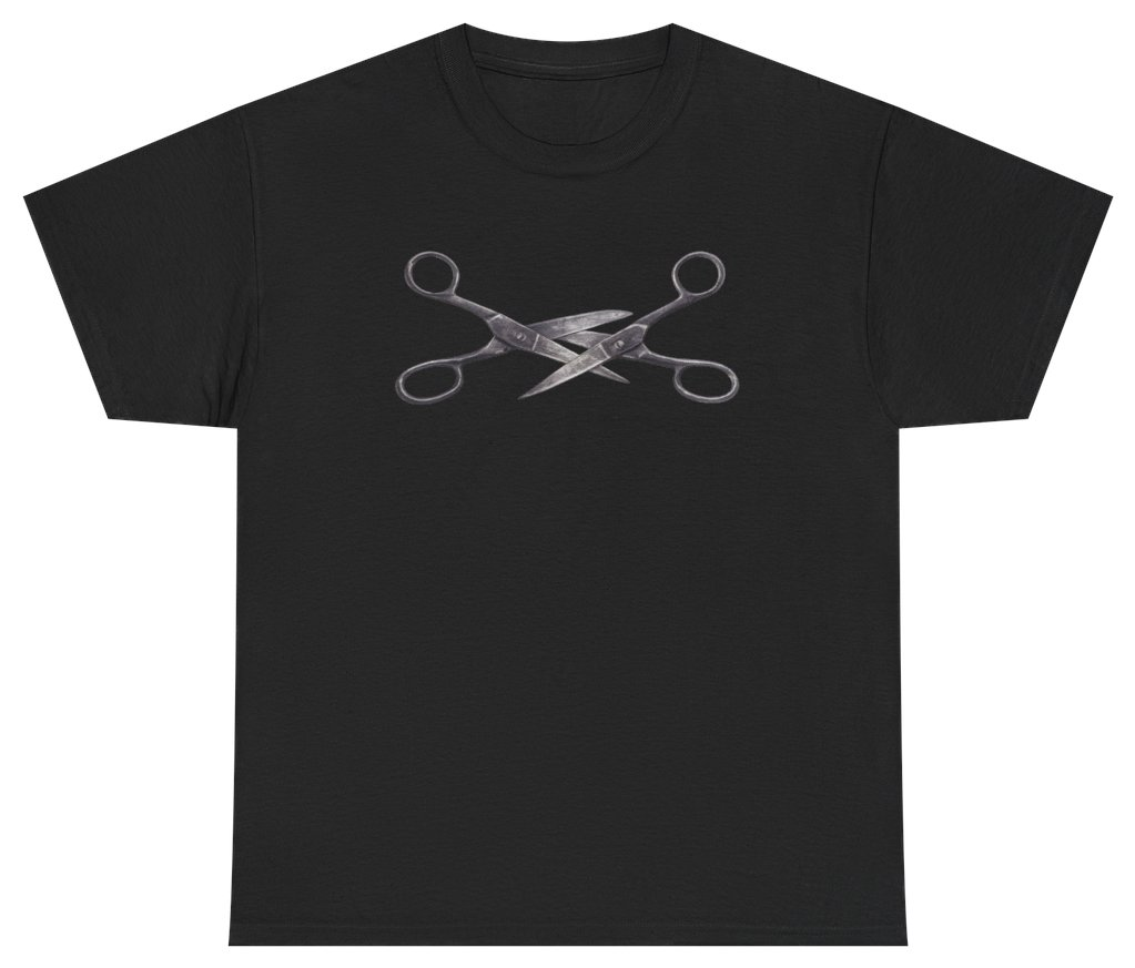 Funny Crossed Scissors Tee T-Shirt featuring bold sarcastic humor and graphic design, perfect for casual wear and humor lovers