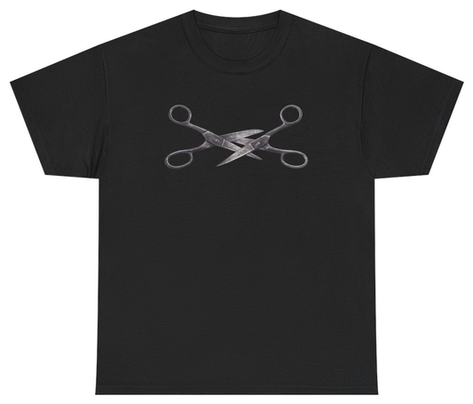 Funny Crossed Scissors Tee T-Shirt featuring bold sarcastic humor and graphic design, perfect for casual wear and humor lovers