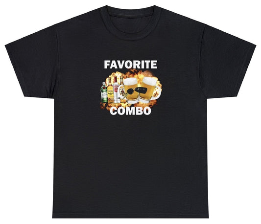 "Playful 'Favorite Combo' t-shirt, perfect for fans of clever wordplay and cheeky humor. Ideal for casual wear and gifts."

