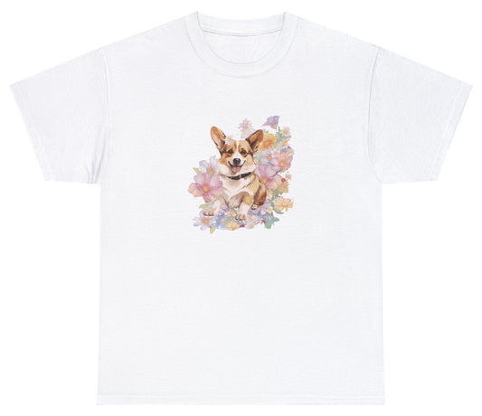 "Adorable 'Corgi' t-shirt for dog lovers and Corgi fans. Perfect for casual wear and pet-themed gifts."

