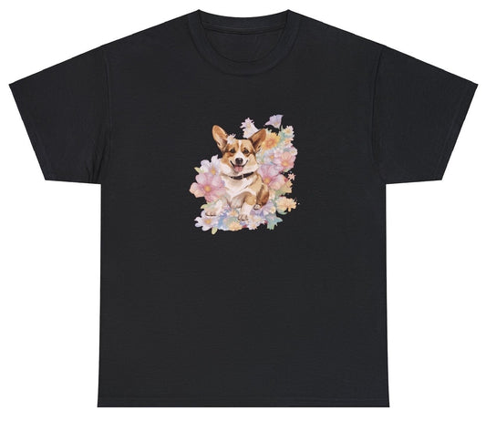 "Adorable 'Corgi' t-shirt for dog lovers and Corgi fans. Perfect for casual wear and pet-themed gifts."


