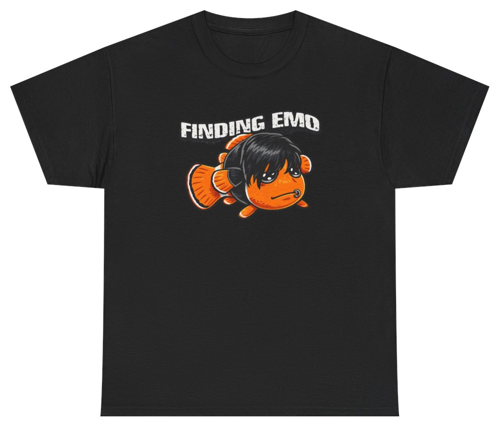 Funny Finding Emo Tee T-Shirt featuring bold sarcastic humor and graphic design, perfect for casual wear and humor lovers