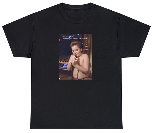 "Funny 'Gibby Singing iCarly' t-shirt, perfect for fans of nostalgic TV and pop culture humor. Ideal for casual wear and fan conventions."

