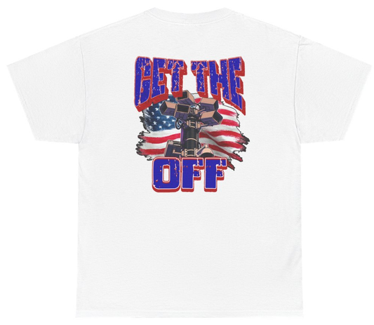 Funny Get The Flock Off Tee (BACKPRINT) T-Shirt featuring bold sarcastic humor and graphic design, perfect for casual wear and humor lovers